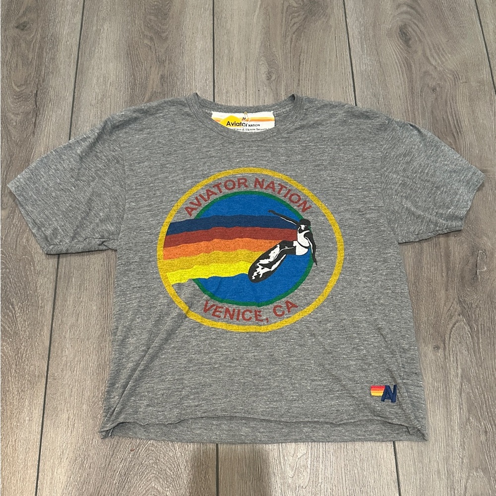 Aviator Nation Gray Short Sleeve